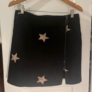 Side Zip Faux Suede Mini Skirt